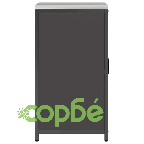 Кухненски шкаф за съхранение черен стомана 60x50x92 см с 2 врати и рафтове ➤ топ цена ➤ sorbe.bg