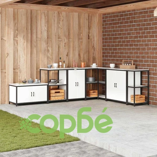 Бял стоманен кухненски шкаф за съхранение 60x50x92 см с 2 рафта и врати ➤ топ цена ➤ sorbe.bg