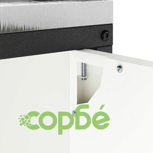 Бял стоманен кухненски шкаф за съхранение 60x50x92 см с 2 рафта и врати ➤ топ цена ➤ sorbe.bg