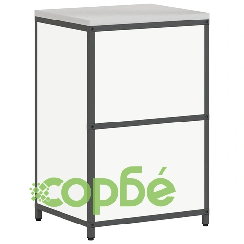 Бял стоманен кухненски шкаф за съхранение 60x50x92 см с 2 рафта и врати ➤ топ цена ➤ sorbe.bg