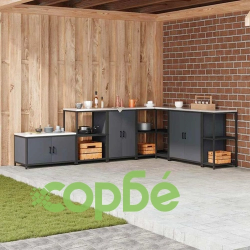 Кухненски шкаф за съхранение с 2 врати Антрацит Стомана 60x50x92 см ➤ топ цена ➤ sorbe.bg