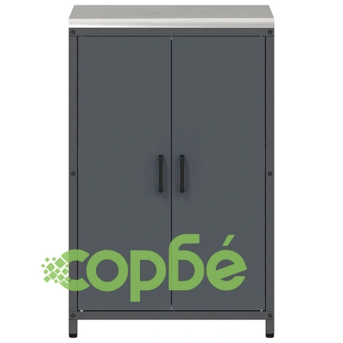 Кухненски шкаф за съхранение с 2 врати Антрацит Стомана 60x50x92 см ➤ топ цена ➤ sorbe.bg