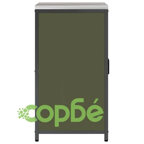 Кухненски шкаф за съхранение от стомана 60x50x92 см маслинено зелен с 2 рафта ➤ топ цена ➤ sorbe.bg