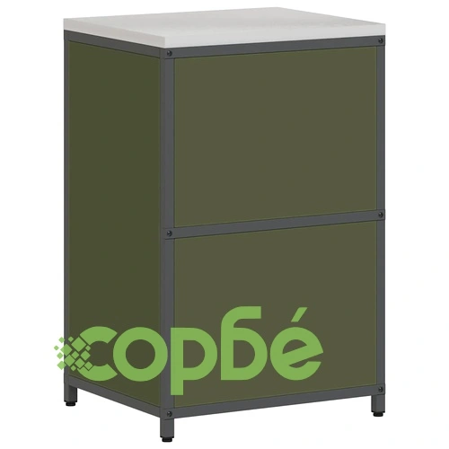 Кухненски шкаф за съхранение от стомана 60x50x92 см маслинено зелен с 2 рафта ➤ топ цена ➤ sorbe.bg