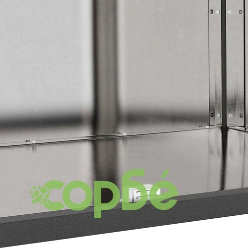 Кухненски шкаф от неръждаема стомана с 2 рафта 60x50x92 см сребрист ➤ топ цена ➤ sorbe.bg