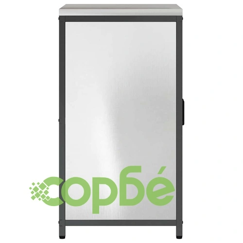 Кухненски шкаф от неръждаема стомана с 2 рафта 60x50x92 см сребрист ➤ топ цена ➤ sorbe.bg