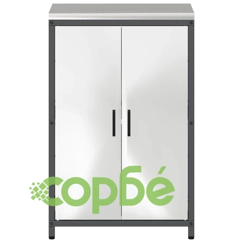 Кухненски шкаф за съхранение от галванизирана стомана 60x50x92 см - сребрист ➤ топ цена ➤ sorbe.bg