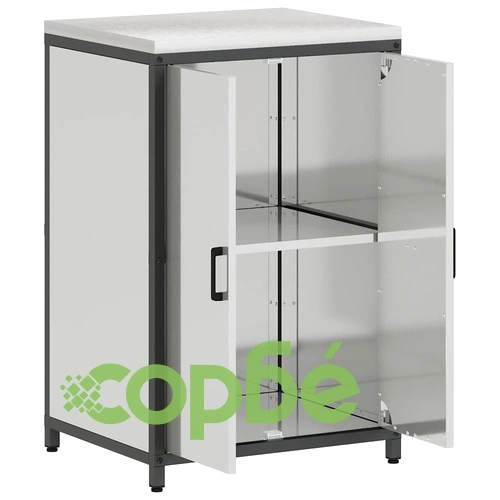 Кухненски шкаф за съхранение от галванизирана стомана 60x50x92 см - сребрист ➤ топ цена ➤ sorbe.bg