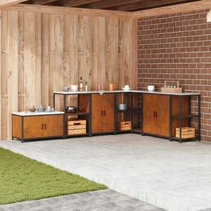 Кухненски шкаф за съхранение с 2 рафта 60x50x92 см - ръждясала стомана