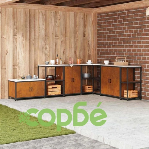 Кухненски шкаф за съхранение с 2 рафта 60x50x92 см - ръждясала стомана ➤ топ цена ➤ sorbe.bg