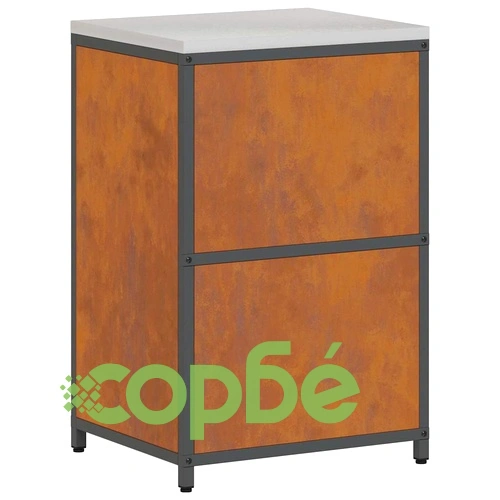 Кухненски шкаф за съхранение с 2 рафта 60x50x92 см - ръждясала стомана ➤ топ цена ➤ sorbe.bg