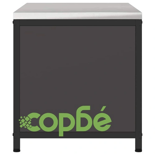 Кухненски шкаф за съхранение с рафт и врати - Черен стомана 90x50x53 см ➤ топ цена ➤ sorbe.bg