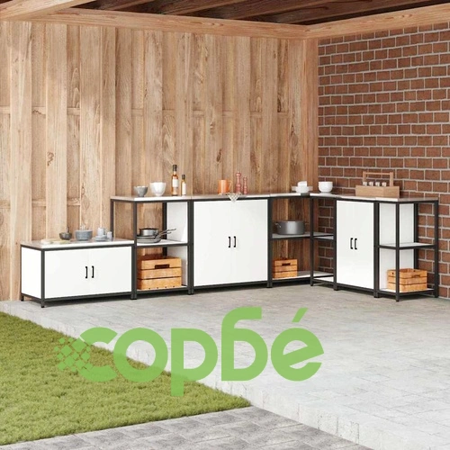 Кухненски шкаф за съхранение бял стомана 90x50x53 см с рафт и врати ➤ топ цена ➤ sorbe.bg