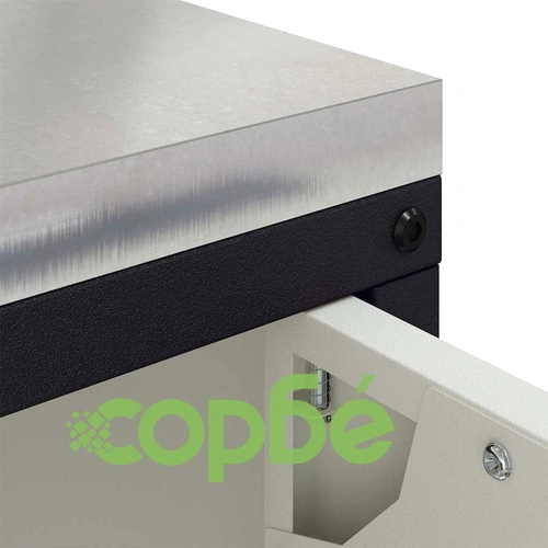 Кухненски шкаф за съхранение бял стомана 90x50x53 см с рафт и врати ➤ топ цена ➤ sorbe.bg