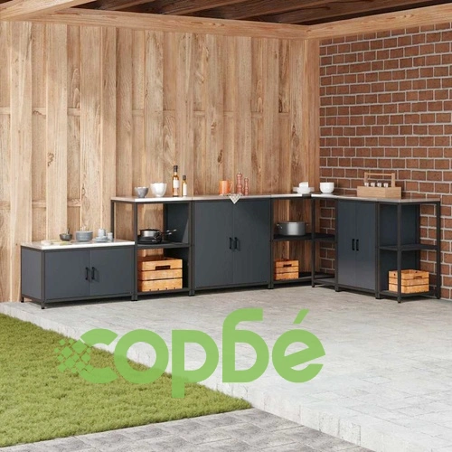 Кухненски шкаф за съхранение с рафт и врати 90x50x53 см Антрацит Стомана ➤ топ цена ➤ sorbe.bg