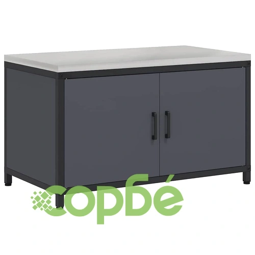 Кухненски шкаф за съхранение с рафт и врати 90x50x53 см Антрацит Стомана ➤ топ цена ➤ sorbe.bg