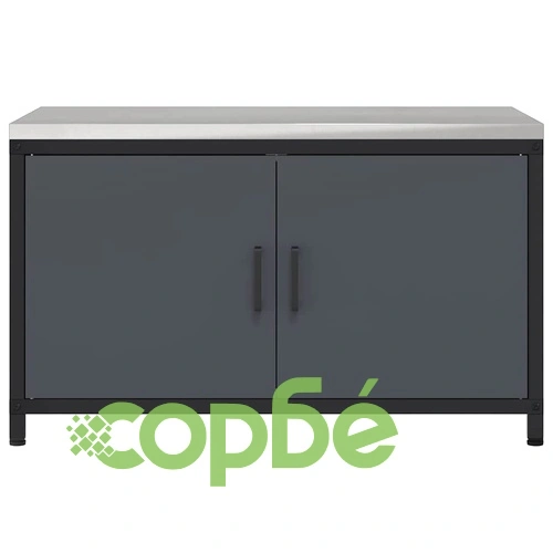 Кухненски шкаф за съхранение с рафт и врати 90x50x53 см Антрацит Стомана ➤ топ цена ➤ sorbe.bg