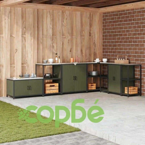 Кухненски шкаф за съхранение от стомана 90x50x53 см - маслинено зелен ➤ топ цена ➤ sorbe.bg