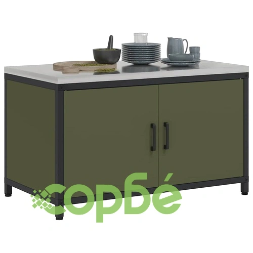 Кухненски шкаф за съхранение от стомана 90x50x53 см - маслинено зелен ➤ топ цена ➤ sorbe.bg