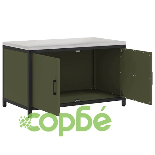 Кухненски шкаф за съхранение от стомана 90x50x53 см - маслинено зелен ➤ топ цена ➤ sorbe.bg