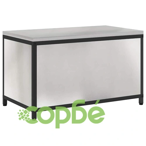 Кухненски шкаф от неръждаема стомана 90x50x53 см с 1 рафт и 2 врати ➤ топ цена ➤ sorbe.bg