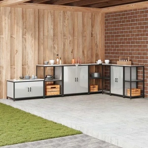 Кухненски шкаф за съхранение от галванизирана стомана 90x50x53 см сребрист