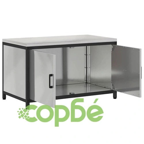 Кухненски шкаф за съхранение от галванизирана стомана 90x50x53 см сребрист ➤ топ цена ➤ sorbe.bg