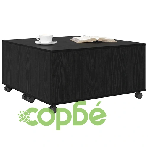 Масичка за кафе от инженерно дърво черен дъб 75x75x38 см ➤ топ цена ➤ sorbe.bg
