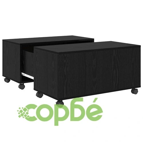 Масичка за кафе от инженерно дърво черен дъб 75x75x38 см ➤ топ цена ➤ sorbe.bg