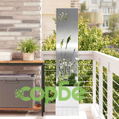 Градинска декоративна преграда от неръждаема стомана сива 32x140 см ➤ топ цена ➤ sorbe.bg