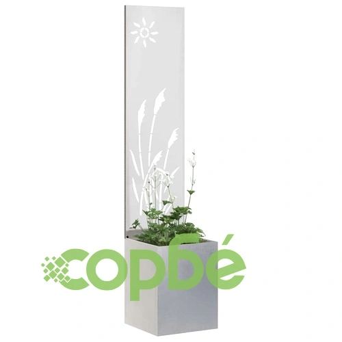 Градинска декоративна преграда от неръждаема стомана сива 32x140 см ➤ топ цена ➤ sorbe.bg