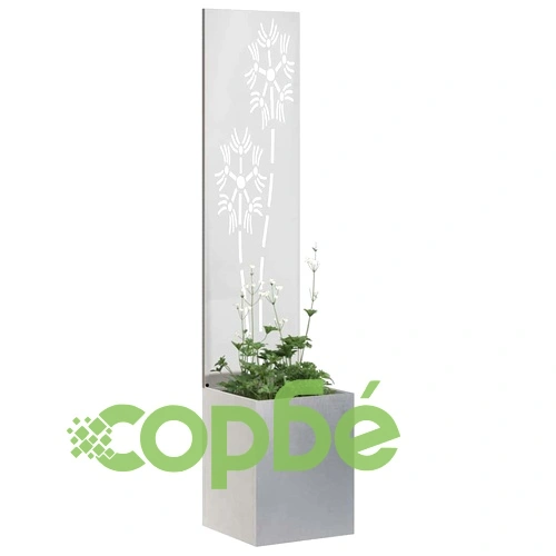 Декоративен параван за градина от неръждаема стомана сив 32x140 см ➤ топ цена ➤ sorbe.bg