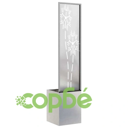 Декоративен параван за градина от неръждаема стомана сив 32x140 см ➤ топ цена ➤ sorbe.bg