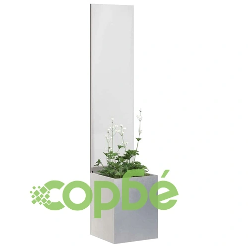 Градинска преграда за уединение от неръждаема стомана сива 32x140 см ➤ топ цена ➤ sorbe.bg