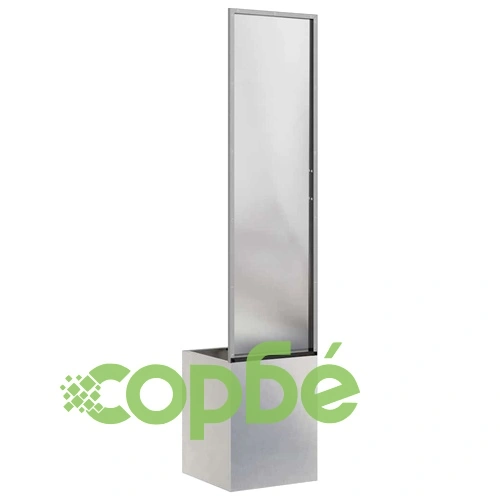 Градинска преграда за уединение от неръждаема стомана сива 32x140 см ➤ топ цена ➤ sorbe.bg