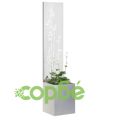 Градинска преграда за уединение от неръждаема стомана сив 32x140 см ➤ топ цена ➤ sorbe.bg