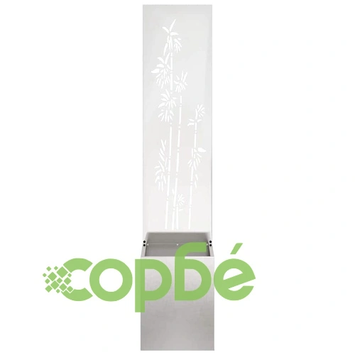 Градинска преграда за уединение от неръждаема стомана сив 32x140 см ➤ топ цена ➤ sorbe.bg