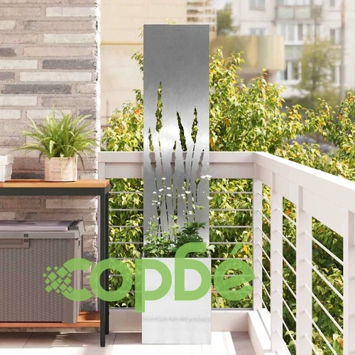 Градинска декоративна панел от неръждаема стомана сив 32x140 см ➤ топ цена ➤ sorbe.bg