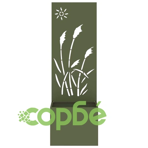 Градинска преграда за уединение от студено валцована стомана маслиненозелена 50x140 см ➤ топ цена ➤ sorbe.bg