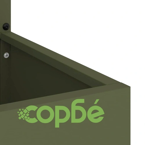 Градинска преграда за уединение от студено валцована стомана маслиненозелена 50x140 см ➤ топ цена ➤ sorbe.bg