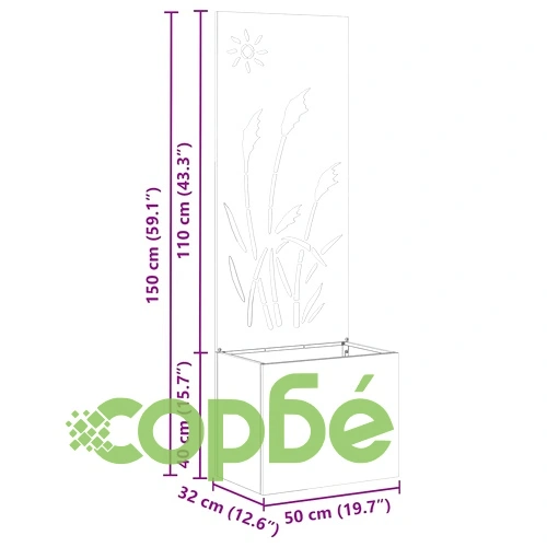 Декоративен параван за градина от неръждаема стомана сив 50x140 см ➤ топ цена ➤ sorbe.bg