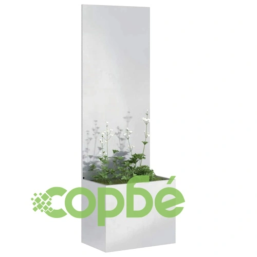 Градинска преграда за уединение от неръждаема стомана, сива 50x140 см ➤ топ цена ➤ sorbe.bg