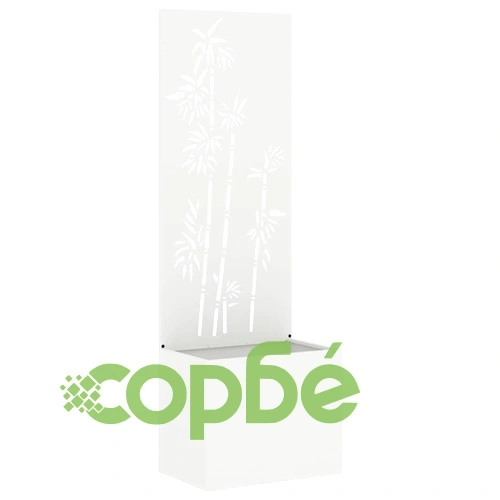 Градинска преграда за уединение от бяла стомана 50x140 см ➤ топ цена ➤ sorbe.bg