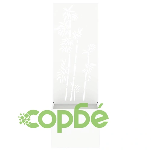 Градинска преграда за уединение от бяла стомана 50x140 см ➤ топ цена ➤ sorbe.bg