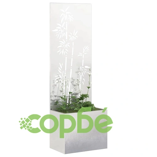 Градинска преграда за уединение от неръждаема стомана сив 50x140 см ➤ топ цена ➤ sorbe.bg