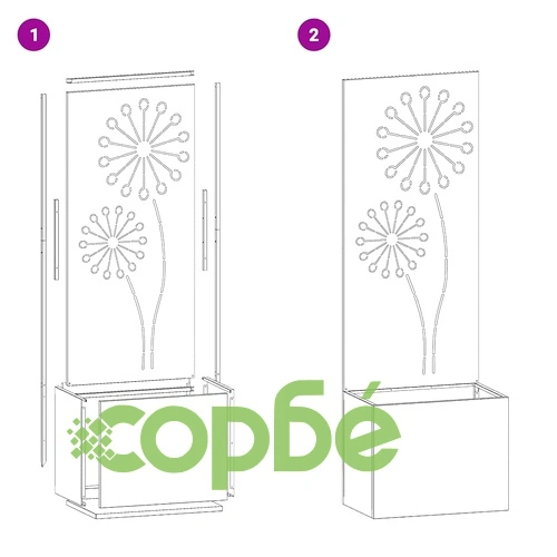 Градинска преграда за уединение от неръждаема стомана сив 50x140 см ➤ топ цена ➤ sorbe.bg