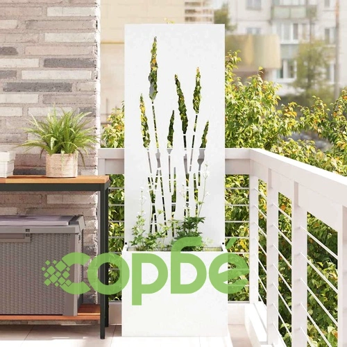 Градинска декоративна преграда от студено валцована стомана бяла 50x140 см ➤ топ цена ➤ sorbe.bg