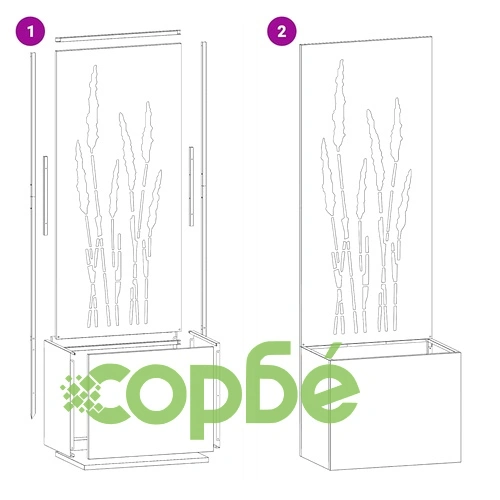 Градинска декоративна преграда от студено валцована стомана бяла 50x140 см ➤ топ цена ➤ sorbe.bg