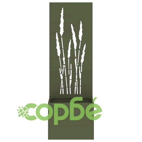 Декоративен градински параван от студено валцована стомана, маслиненозелен, 50x140 см ➤ топ цена ➤ sorbe.bg