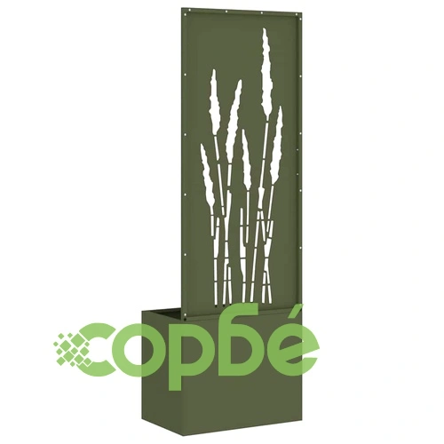 Декоративен градински параван от студено валцована стомана, маслиненозелен, 50x140 см ➤ топ цена ➤ sorbe.bg